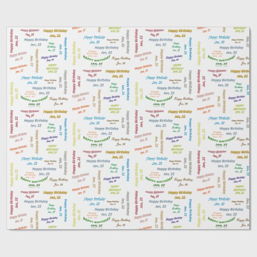 Januar, 22 Geburtstag Geschenkpapier (Flach)