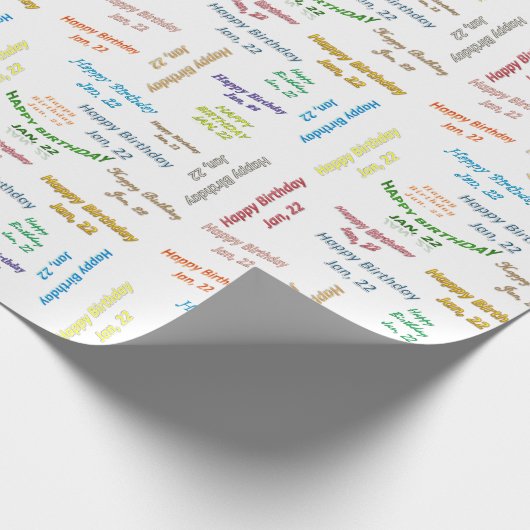 Januar, 22 Geburtstag Geschenkpapier (Ecke)