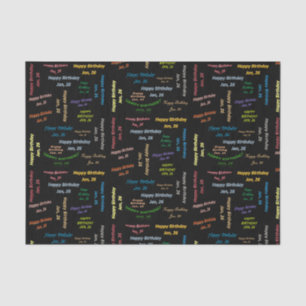 Januar, 26 Geburtstags-Gewebepapier Seidenpapier