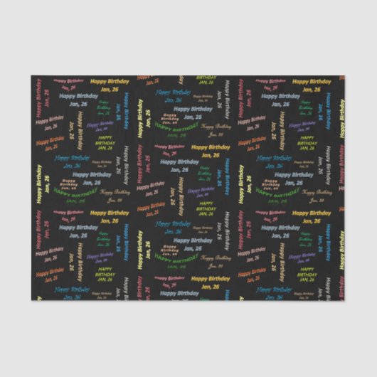 Januar, 26 Geburtstags-Gewebepapier Seidenpapier (Vorderseite)