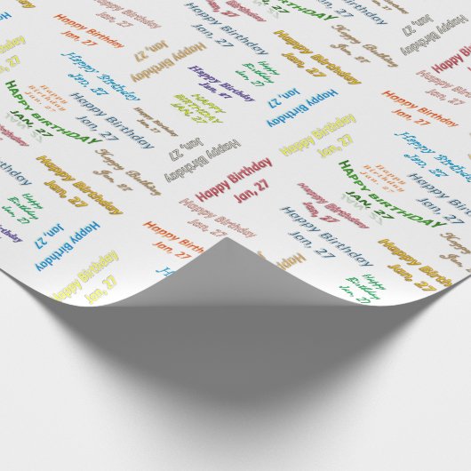 Januar, 27 Geburtstag Geschenkpapier (Ecke)