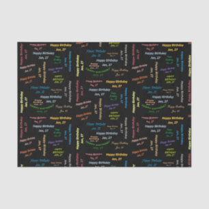 Januar, 27. Geburtstags-Gewebepapier Seidenpapier