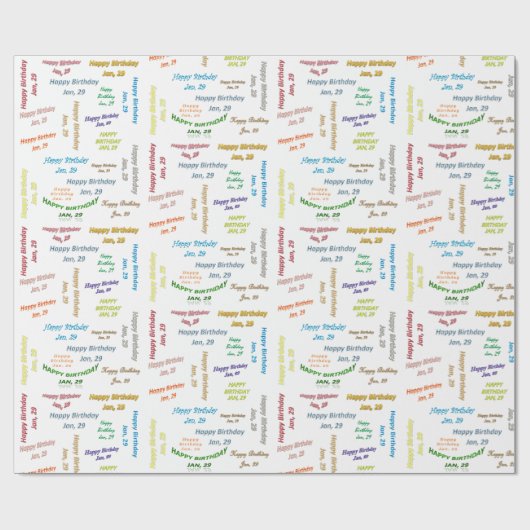 Januar, 29 Geburtstag Geschenkpapier (Flach)