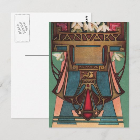 Januar - Aquarius Postkarte (Vorne/Hinten)