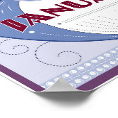 Januar Art Deco Winter Szene mit Snowy Mountains Poster (Ecke)