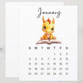 Januar Baby-Drache Kunstprint Whimsical Fantasy  (Vorne/Hinten)