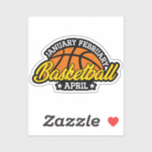 Januar Basketball April Cooler Spieler Aufkleber (Blatt)