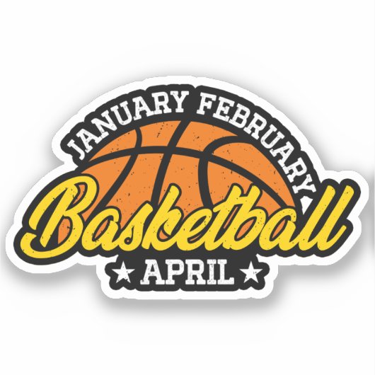 Januar Basketball April Cooler Spieler Aufkleber (Vorderseite)