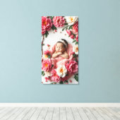 Januar Birth Blume Baby Girl Portrait Leinwanddruck (Insitu (Holzboden))