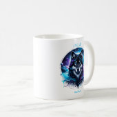 Januar Birth Month Spirit Animal Wolf Kaffeetasse (VorderseiteRechts)