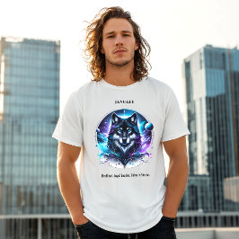 Januar Birth Month Spirit Animal Wolf T-Shirt