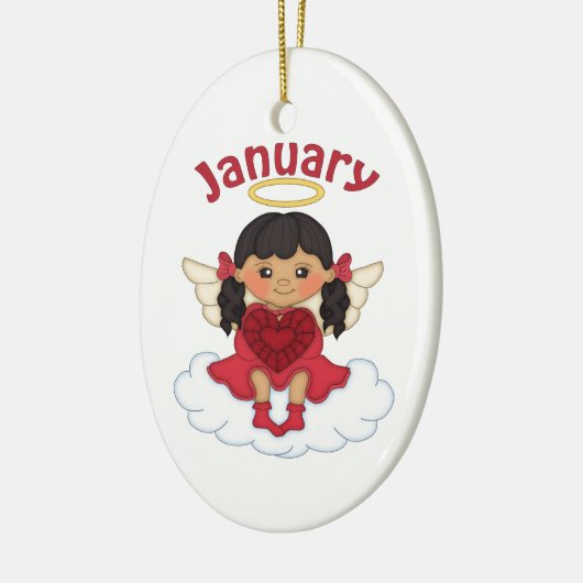 Januar Birthstone Angel Black Keramik Ornament (Links)