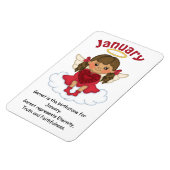 Januar Birthstone Angel Brünett Premium Magnet (Linke Seite)