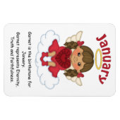 Januar Birthstone Angel Brünett Premium Magnet (Horizontal)