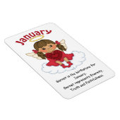 Januar Birthstone Angel Brünett Premium Magnet (Rechte Seite)