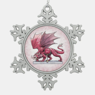Januar Birthstone Dragon - Garnet Schneeflocken Zinn-Ornament