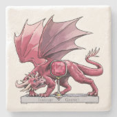 Januar Birthstone Dragon - Garnet Steinuntersetzer (Vorderseite)