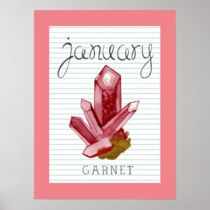 Januar Birthstone Garnet 18x24 Artwork Poster