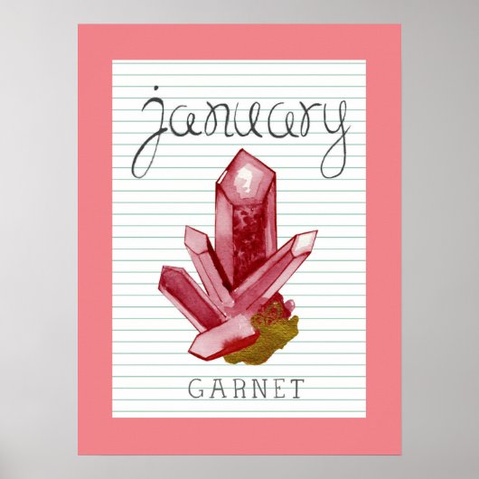 Januar Birthstone Garnet 18x24 Artwork Poster (Vorne)