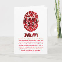 Januar Birthstone Garnet Birthday Watercolor