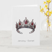 Januar Birthstone Garnet Crown Geburtstagskarte Karte (Gelbe Blume)