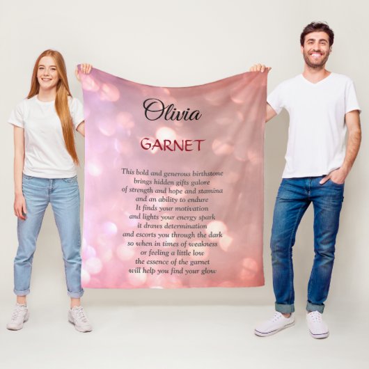 Januar Birthstone Garnet Design Fleecedecke (Beispiel)
