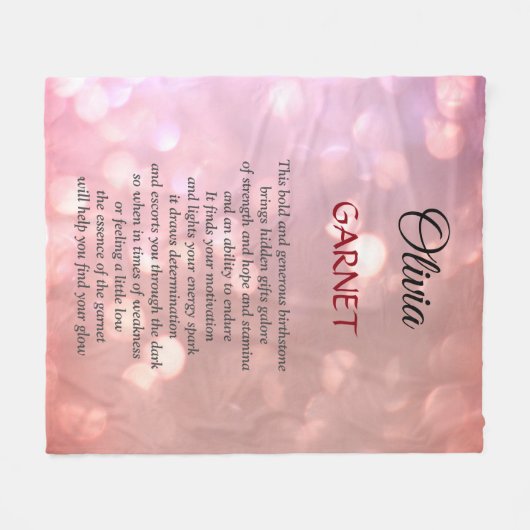 Januar Birthstone Garnet Design Fleecedecke (Vorderseite (Horizontal))