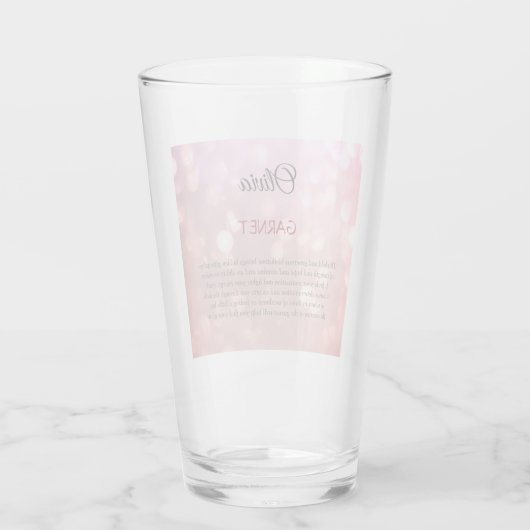 Januar Birthstone Garnet Design Glas (Rückseite)