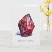 Januar Birthstone Garnet Happy Birthday Card Karte (Gelbe Blume)