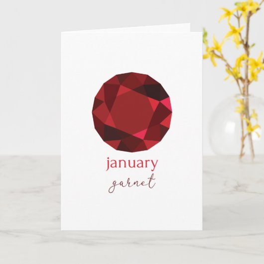 Januar Birthstone Garnet Karte (Gelbe Blume)