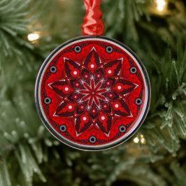 Januar Birthstone Garnet Mandala Ornament Aus Metall