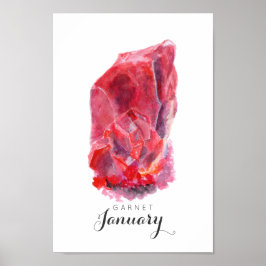 Januar Birthstone - Garnet Watercolor | Poster
