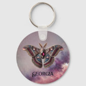 Januar Birthstone Schlüsselanhänger - Garnet Moth (Vorderseite)