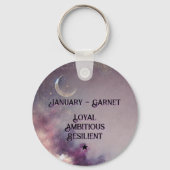 Januar Birthstone Schlüsselanhänger - Garnet Moth (Rückseite)