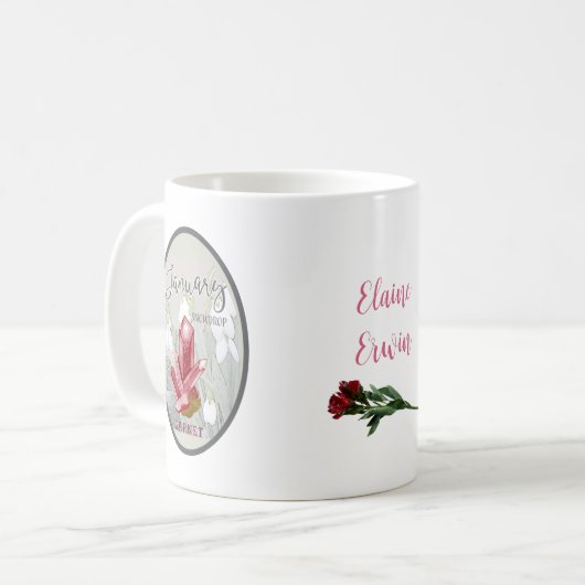Januar - Birthstone und Blume 2 Kaffeetasse (Vorderseite Links)