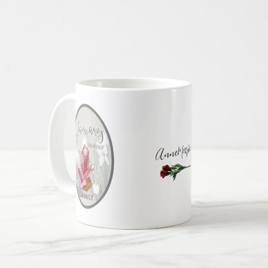 Januar Birthstone und Blume Kaffee Tasse (Vorderseite Links)