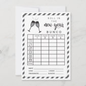 Januar Bunco Roll im Neujahr zweiseitig Einladung (Rückseite)