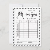 Januar Bunco Roll im Neujahr zweiseitig Einladung (Vorderseite)