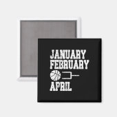Januar Bysketbyll April - Fun Bysketbyll Magnet (Vorderseite/Rückseite)