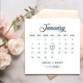 Januar Calendar Dark Blue Wedding Serviette