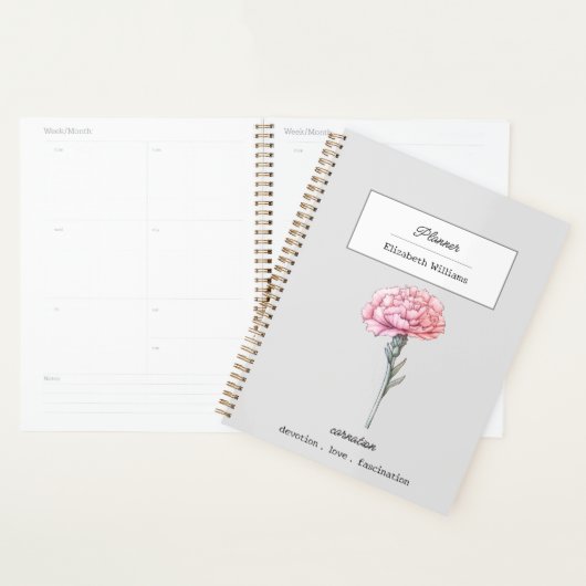 JANUAR CARNATION GEBURTSGEBURTSBLUME PERSONALISIER PLANER (Anzeige)