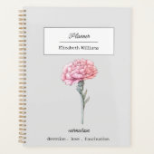 JANUAR CARNATION GEBURTSGEBURTSBLUME PERSONALISIER PLANER (Vorderseite)
