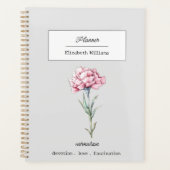JANUAR CARNATION GEBURTSGEBURTSBLUME PERSONALISIER PLANER (Vorderseite)