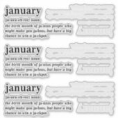 Januar Definition Geburtstag Aufkleber (Vorderseite)