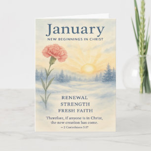 Januar-Erneuerungs-Friedliche Landschaft Inspirier Feiertagskarte