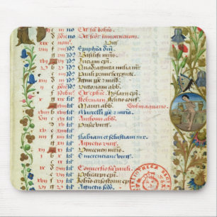 Januar; essende und trinkende Zahlen Mousepad