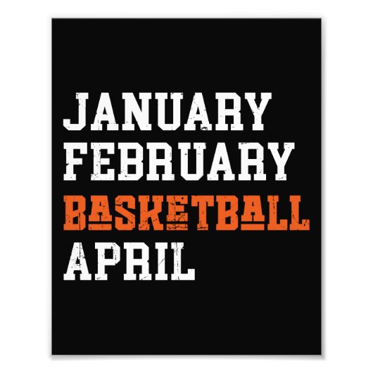 Januar Februar Basketball April Fotodruck (Vorne)