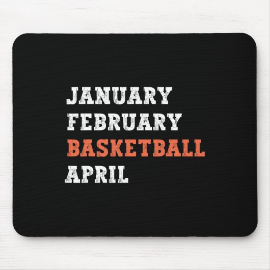 Januar Februar Basketball April Fun Vintag Retter Mousepad (Vorne)