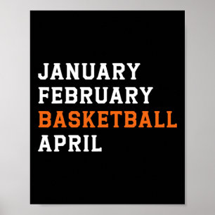 Januar Februar Basketball April Retro Son Girls Poster