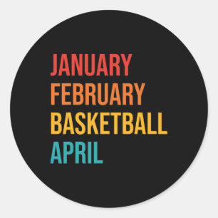 Januar Februar Bysketbyll April Fun Retro Appare Runder Aufkleber